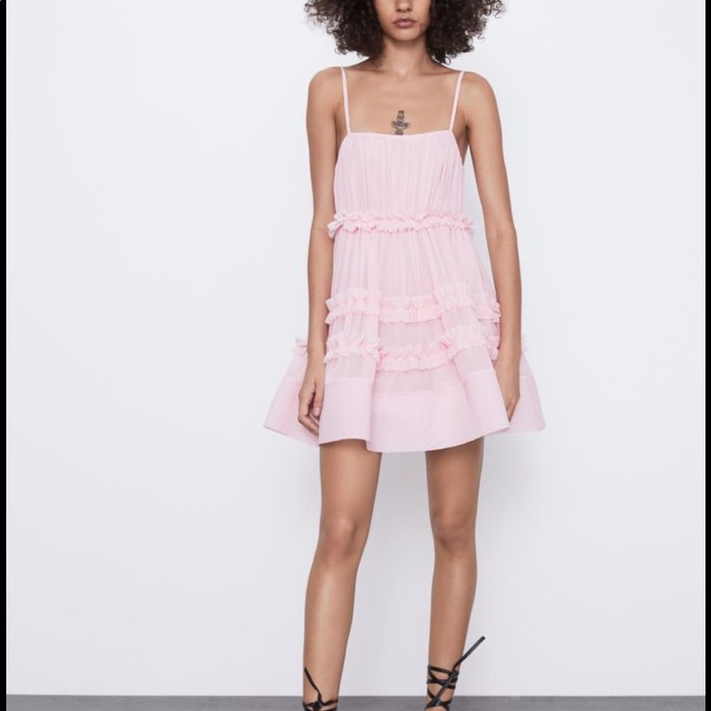 Zara Ruffled Tulle Dress Small